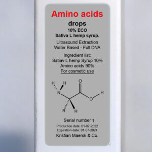 10 ml 10% ECO Sativa hemp syrup and 90% Amino acids