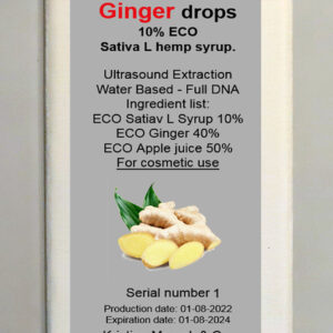 10 ml 10% Sativa L Hemp Syrup - Ginger